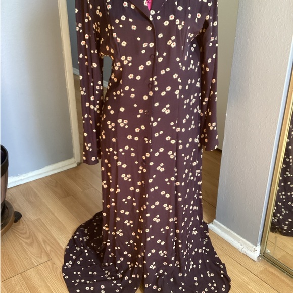 Vintage 90s DKNY Purple Floral Maxi Dress - Picture 2 of 9